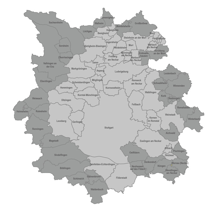 Liefergebiet von 'Der Schmidt nimmt's mit' Stuttgart, Ludwigsburg und Umgebung